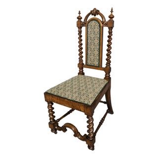 Antique Walnut Hall Chair, 1880 For Sale
