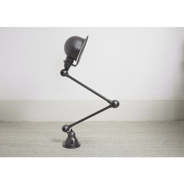 Jielde Loft D4401 industrial wall lamp in hammered grey silver finish with adjustable articulated two-arm configuration in...