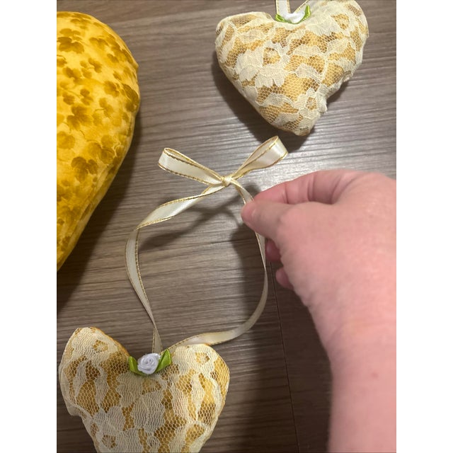 Handmade Fall Hanging Hearts Pack of 3 New For Sale - Image 6 of 12