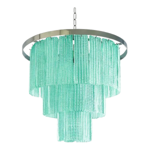 Modern Sea Green Murano Glass Sputnik Chandelier, Italian SimoEng, Mazzega Style
