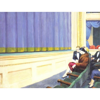 1997 Edward Hopper 'First Row Orchestra' Realism Yellow, Purple, Green Offset Lithograph For Sale