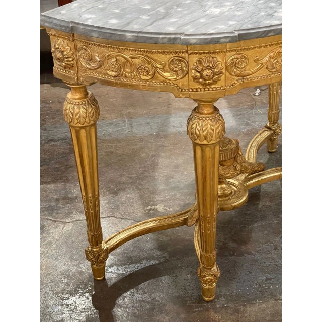 French Louis XVI Demi-Lune Console For Sale - Image 9 of 9