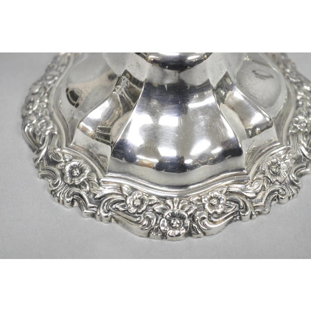 Vintage International Silver Co Countess Silver Plated 3 Arm Candelabra - Pair For Sale - Image 12 of 17
