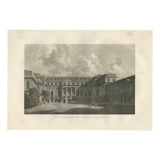 Louis-Pierre Baltard, View of the Château De Saint-Cloud from the Second Courtyard, 1803, Engraving For Sale