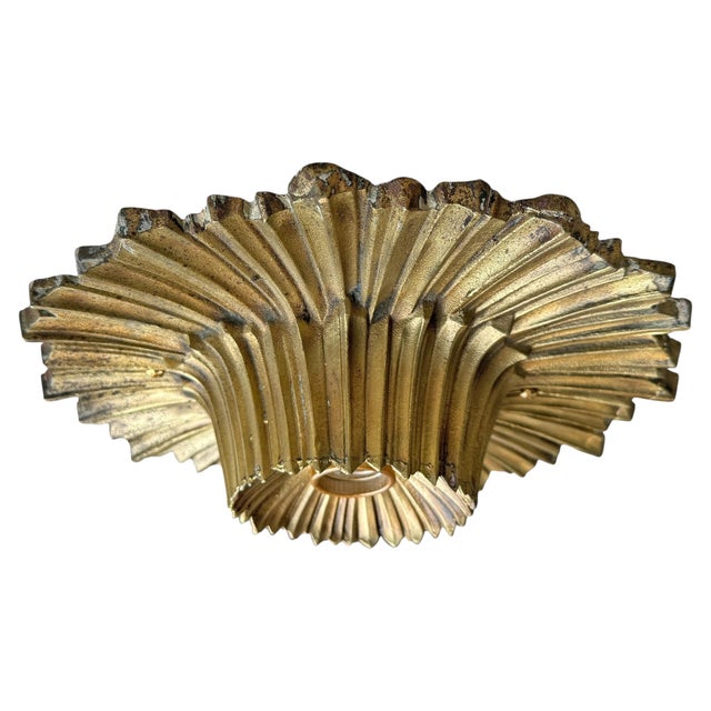 Early 20th Century Pair of Early 20th Century American Art Deco Brass Flush-Mount Fixtures For Sale - Image 5 of 14