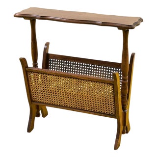 Carved Wooden Magazine Rack For Sale