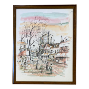 French Painting of Montmartre Paris France