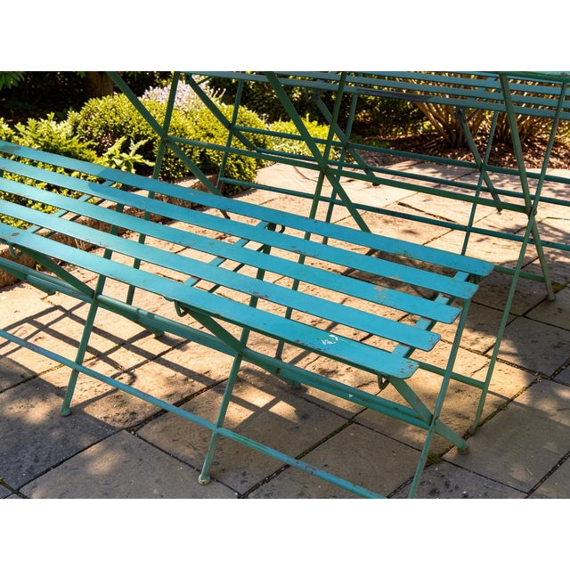 Campaign Mid 20th Century Folding Steel Dining Set, 3 Pieces For Sale - Image 3 of 9
