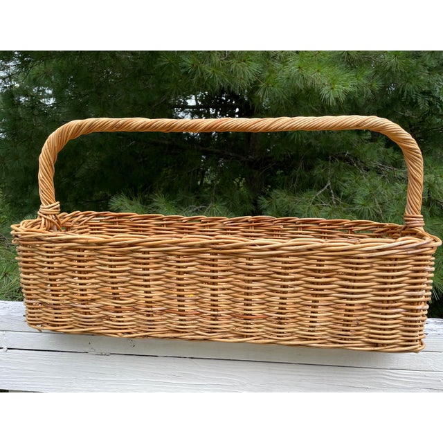 Farmhouse Vintage XXL Handwoven Basket 30" X 16" For Sale - Image 3 of 9