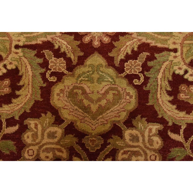 Red Agra Rug 5’1” X 7′ Red Wool Traditional Hand-Knotted Oriental Carpet For Sale - Image 8 of 14