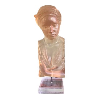 Vintage Female Acrylic Lucite Sculpture "Chin Up" by Marc Sijan For Sale