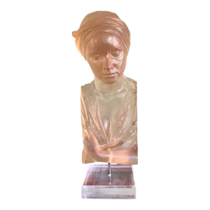Vintage Female Acrylic Lucite Sculpture "Chin Up" by Marc Sijan