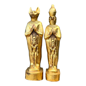 Vintage Gilt Egyptian Figurines - A Pair