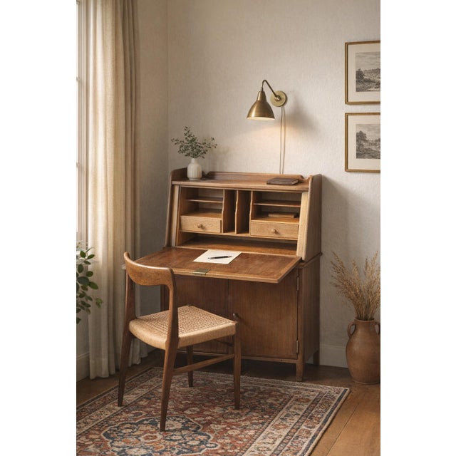 Charming drop-leaf writing desk, an original piece from the 1960s. A modern classic with clean, essential lines, perfect...