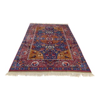Vintage Kashan Shikargah Hunting Rug For Sale