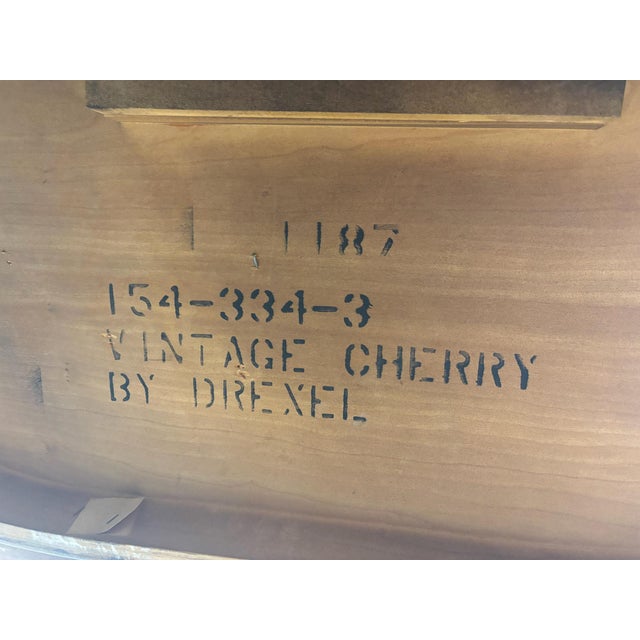 Vintage Drexel Georgian Style Cherry Double Pedestal Dining Table For Sale - Image 13 of 16