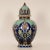 Art Nouveau Ceramic Vase Urn Floral Decoration Blue Turquoise Covered Vase For Sale - Image 11 of 11