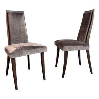 Pair of Mid-Century Modern Highback Dining Chairs by Harvey Probber For Sale