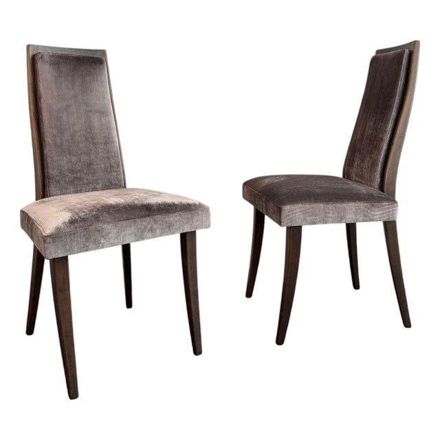 Pair of Mid-Century Modern Highback Dining Chairs by Harvey Probber For Sale