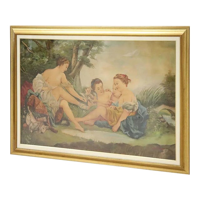 Mythological Oil on Canvas Painting with Frame For Sale