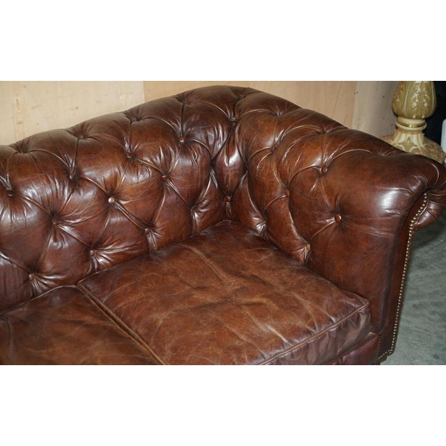 Vintage Heritage Chesterfield Sofa in Brown Leather from Halo For Sale - Image 9 of 18