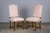 Antique French Louis XIII Style Os De Mouton Oak Dining Chairs W/ Striped Blush Pink Chenille- Set o For Sale - Image 4 of 12