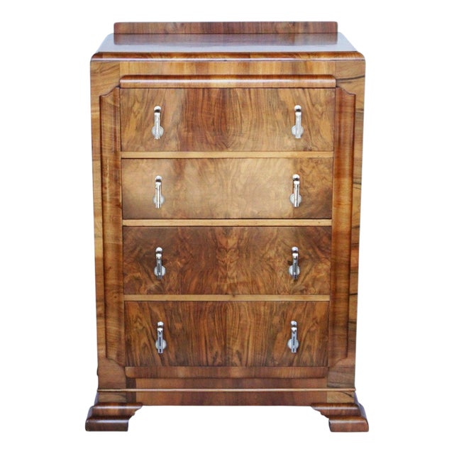 Vintage Chest of Drawers in Walnut, 1930s For Sale