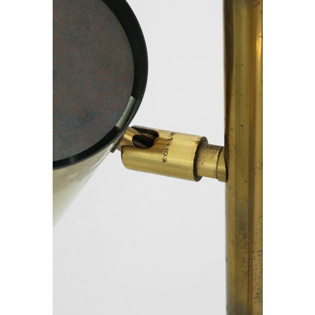 Vintage three-light directional floor lamp by Koch & Lowy. Features three independently adjustable cylindrical shades...