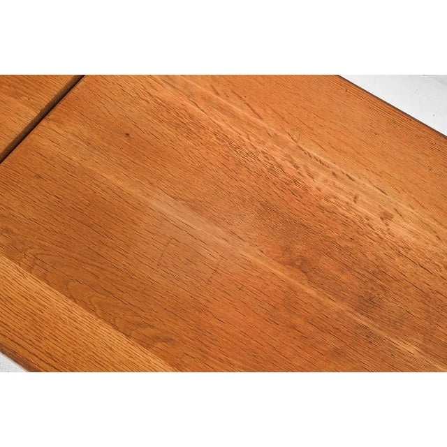 Brown Mid 20th Century Kjaernulf Style Danish Oak Extending Side Table For Sale - Image 8 of 14