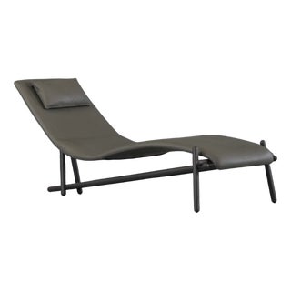 Grey Leather Donovan Chaise Longue by Giuseppe Vigano for Cattelan, Italy, 2000s For Sale