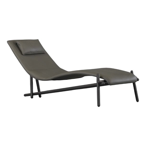 Grey Leather Donovan Chaise Longue by Giuseppe Vigano for Cattelan, Italy, 2000s For Sale