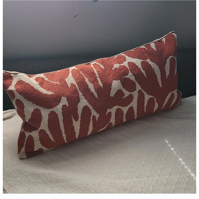 Dransfield & Ross Ny Set (2) Lumbar Pillows Wool / Feather Coral Ivory For Sale - Image 12 of 12