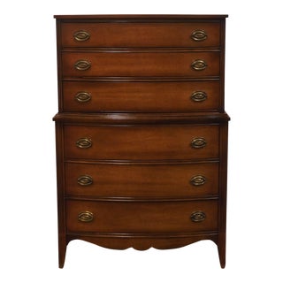 Vintage Traditional Duncan Phyfe Style 36" Mahogany Chest on Chest 2461 For Sale