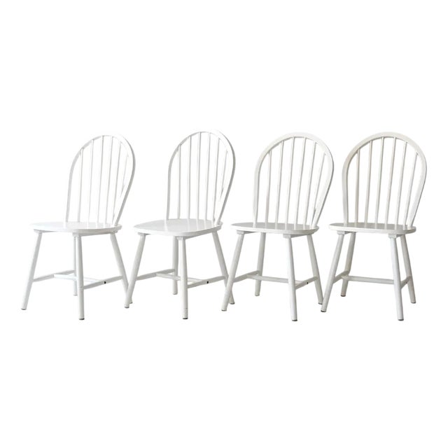 Scandinavian Chairs in White, 1960s, Set of 4 For Sale