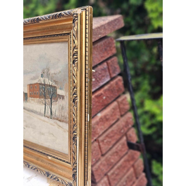 1920s Winter Landscape, 1920s-30s, Oil Painting, Framed For Sale - Image 5 of 12