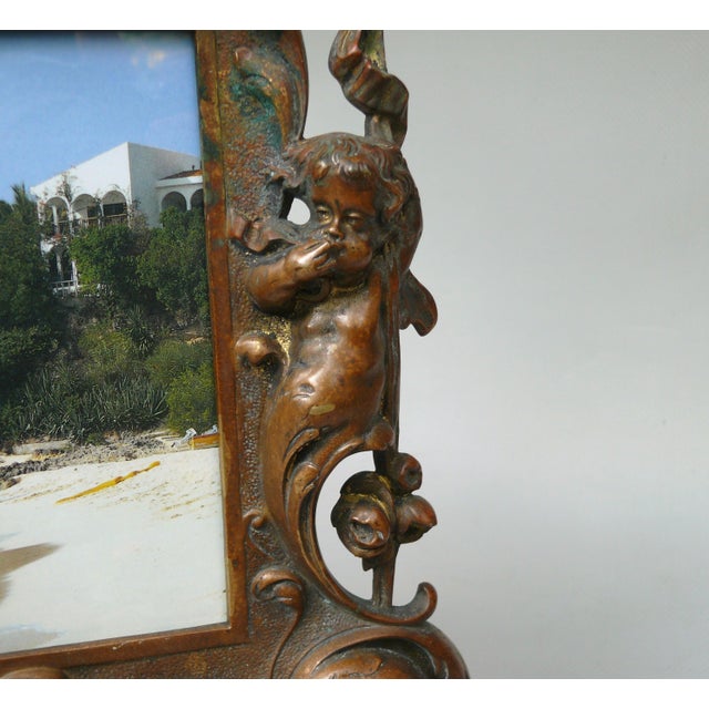 Neo-Baroque Picture Frame with Neptune, Putti and Shells, Bronze, Germany, 1890s For Sale - Image 12 of 18