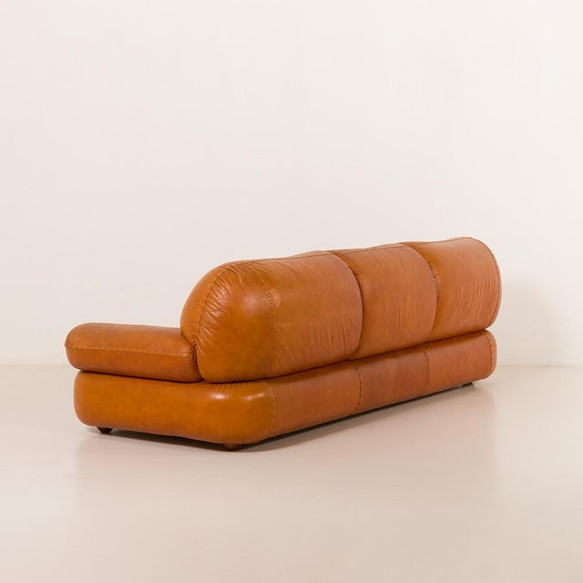 Leather Sapporo Sofa by Mario Marenco for Mobil Girgi, 1970s For Sale - Image 6 of 12