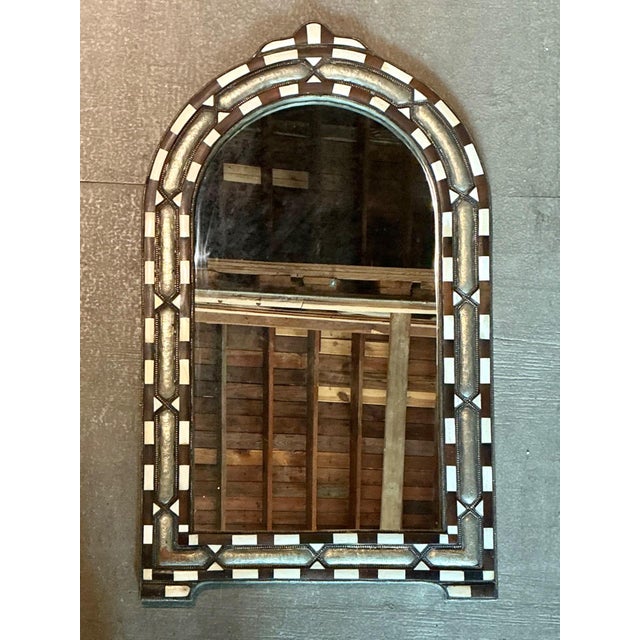 Vintage Bone Inlay Arched Wall Mirror For Sale - Image 14 of 14