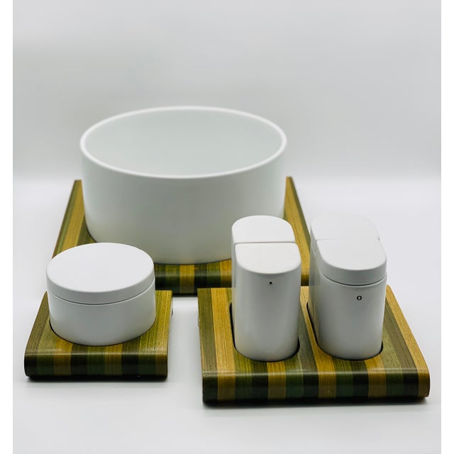 Mid-Century Modern Tableware Salad Bowl and Base by Makio Hasuike for Ceramiche Franco Pozzi, Milan, Italy, 1975, Set of 2 For Sale - Image 3 of 6