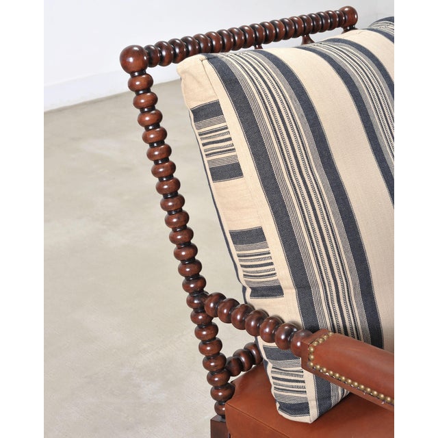 Pair of Ralph Lauren New Bohemian Leather Spindle Chairs For Sale - Image 10 of 18