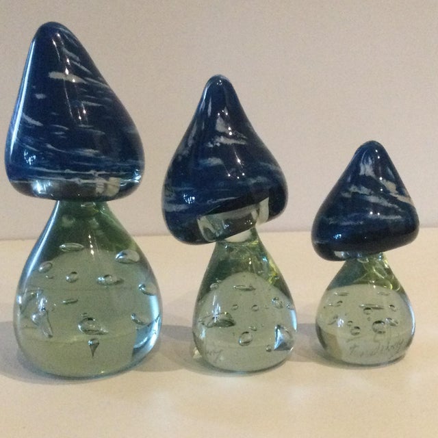 Early 21st Century Glass Mushrooms by Florea Silviu, Set of 3 For Sale - Image 5 of 5