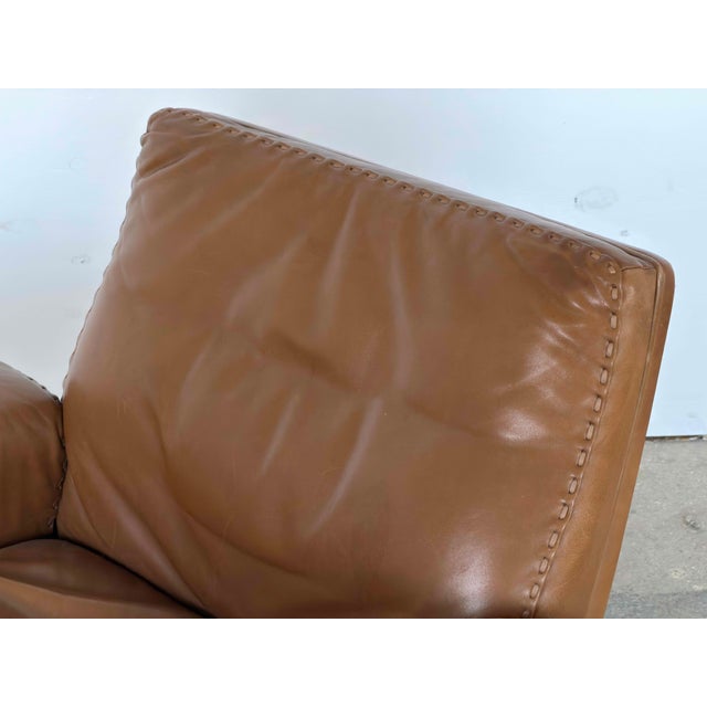 Brown Brown Leather DS-31 Swivel Lounge Chair from de Sede, Switzerland, 1970s For Sale - Image 8 of 13