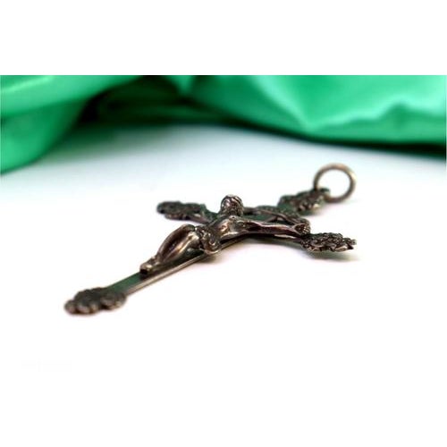 Silver Crucifix with Reliefs and Applications, in Very Good conditions. Designed from 2000 This piece has an attribution...