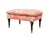 Custom CR Laine Coral Botanical Cocktail Ottoman | Luxury Designer Upholstered Coffee Table Ottoman with Turned Wood Legs...