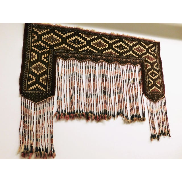 A rare and unusual hand knotted Turkoman door hanger. 3'4"x 4'5"