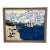 Hand-Painted Acrylic Impasto Seashore Painting With Sailboats and Black Beachgoers For Sale