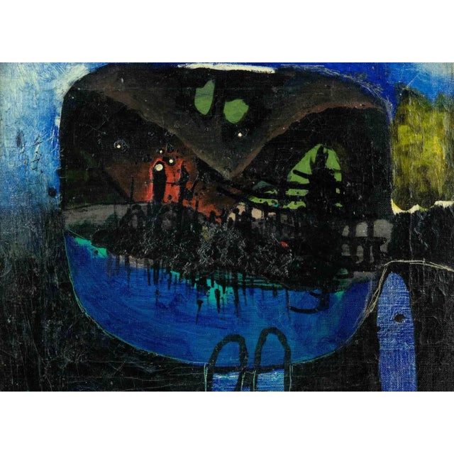 Modern Gianni Dova, Head, Original Oil on Canvas, 1960 For Sale - Image 3 of 4