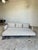 Gorgeous reupholstered mid century modern convertible sleeper sofa, featuring a simple MCM profile, new oat colored tweed...
