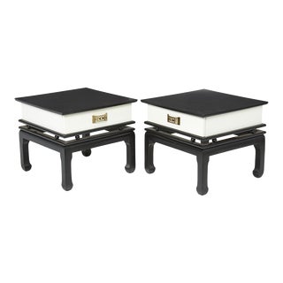 Hollywood Regency James Mont-Style Side Tables Nightstands - a Pair For Sale