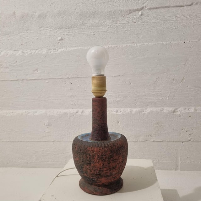 1960s Mid-Century Modern Scandinavian Pottery Lamp, 1960s For Sale - Image 5 of 11